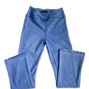 No Boundaries Juniors High Rise Crossover V Waist Pull On Flare Jeggings
